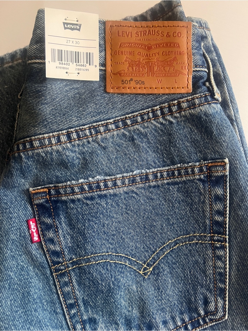 Levi's Blue Distressed 501 '90s Straight Leg Jeans